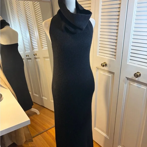 Massimo Dutti Black Sleeveless Ribbed Turtleneck Dress - Picture 6 of 12